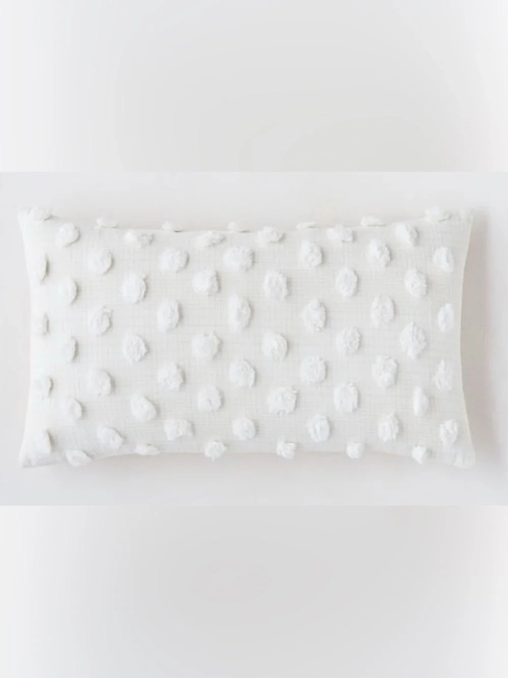West Elm White Candlewick Pillow Cover 12x21 Stone NWT Rare